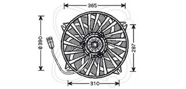 Вентилятор, охлаждение двигателя ELECTRO AUTO 32VC004