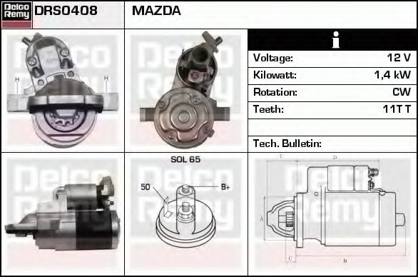 Стартер DELCO REMY DRS0408