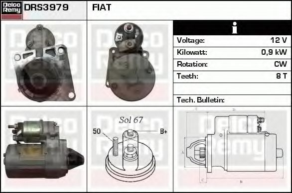 Стартер DELCO REMY DRS3979