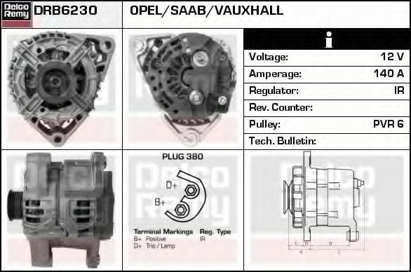 Генератор DELCO REMY DRB6230