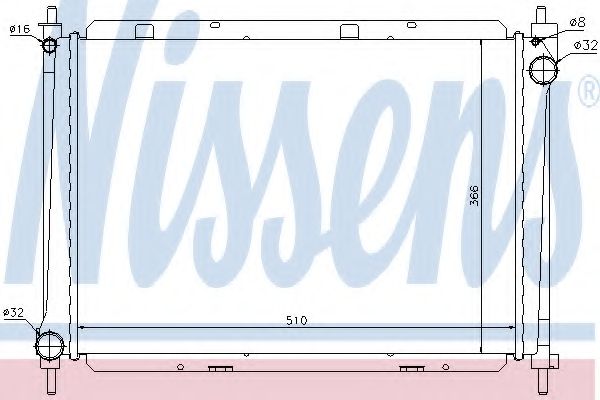 Радиатор, охлаждение двигателя NISSENS 68722
