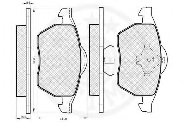 Комплект тормозных колодок, дисковый тормоз OPTIMAL 10064