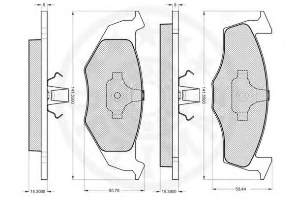 Комплект тормозных колодок, дисковый тормоз OPTIMAL 10188