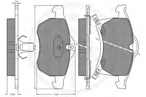 Комплект тормозных колодок, дисковый тормоз OPTIMAL 23057