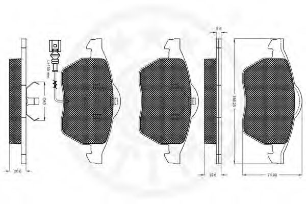 Комплект тормозных колодок, дисковый тормоз OPTIMAL 10421