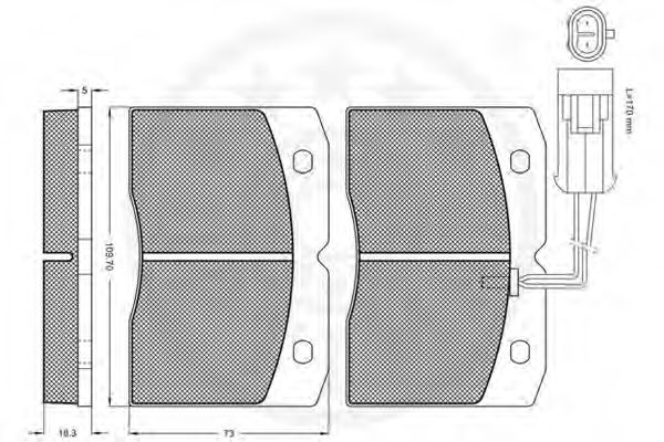 Комплект тормозных колодок, дисковый тормоз OPTIMAL 12022