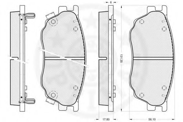 Комплект тормозных колодок, дисковый тормоз OPTIMAL 12136