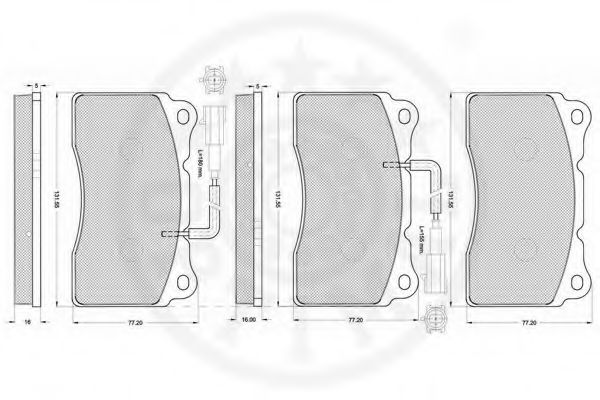Комплект тормозных колодок, дисковый тормоз OPTIMAL 23110