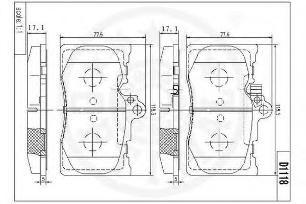 Комплект тормозных колодок, дисковый тормоз OPTIMAL 12527