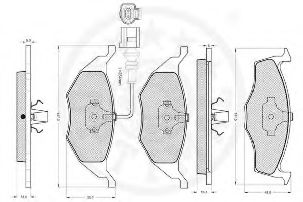 Комплект тормозных колодок, дисковый тормоз OPTIMAL 23824