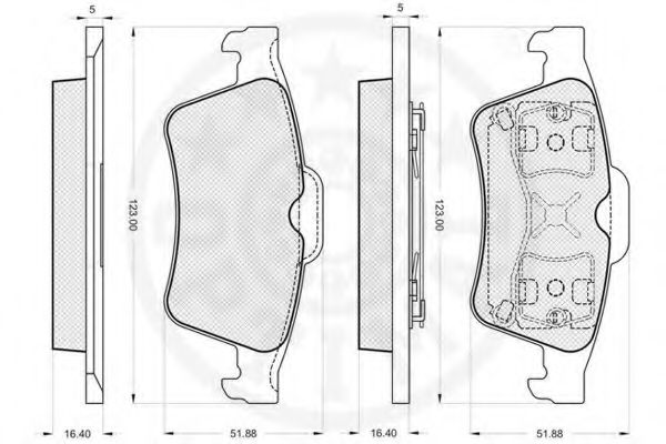 Комплект тормозных колодок, дисковый тормоз OPTIMAL 23482