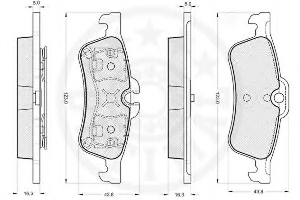 Комплект тормозных колодок, дисковый тормоз OPTIMAL 23717