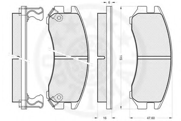 Комплект тормозных колодок, дисковый тормоз OPTIMAL 21344