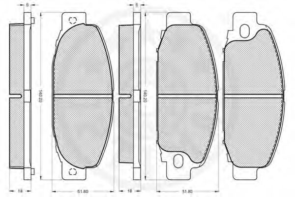 Комплект тормозных колодок, дисковый тормоз OPTIMAL 9957