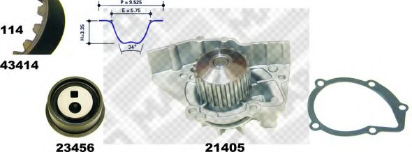 Водяной насос + комплект зубчатого ремня MAPCO 41416