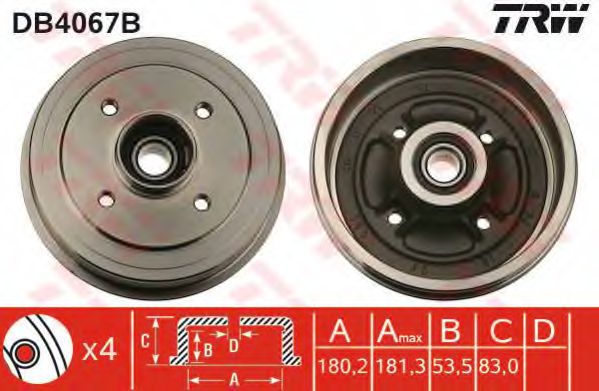 Тормозной барабан TRW DB4067B