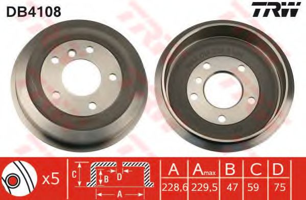 Тормозной барабан TRW DB4108