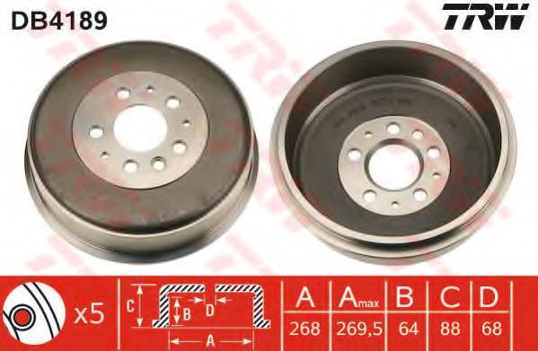 Тормозной барабан TRW DB4189