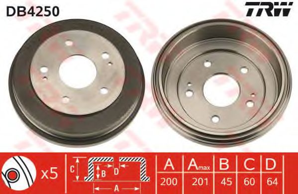 Тормозной барабан TRW DB4250