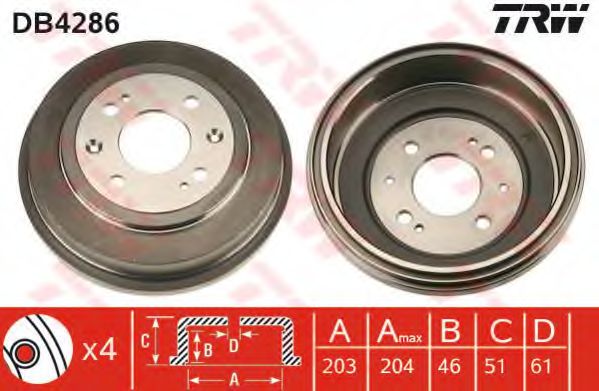 Тормозной барабан TRW DB4286