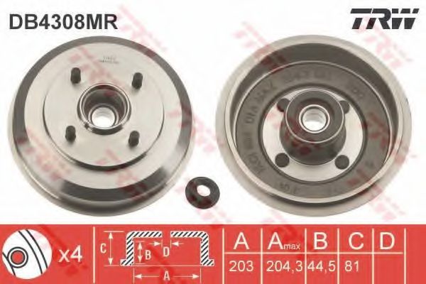 Тормозной барабан TRW DB4308MR