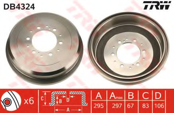 Тормозной барабан TRW DB4324