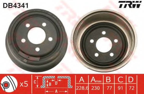 Тормозной барабан TRW DB4341