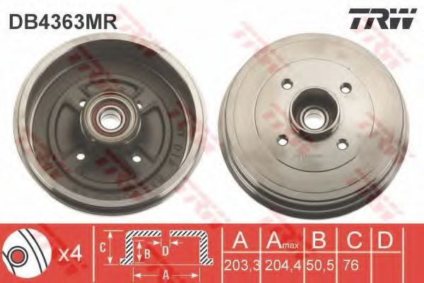 Тормозной барабан TRW DB4363MR