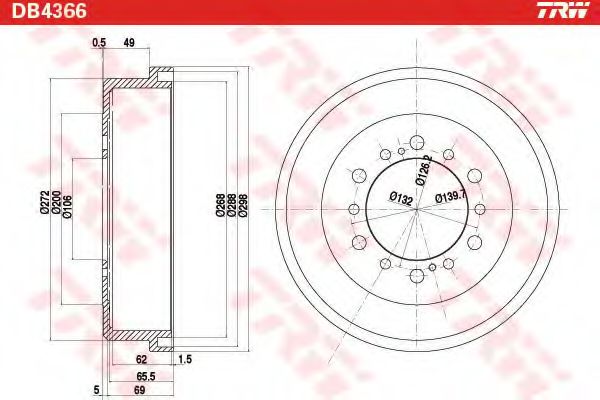 Тормозной барабан QH Benelux 66128
