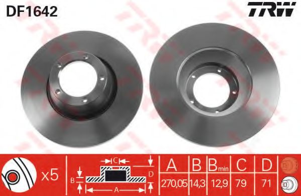 Тормозной диск TRW DF1642