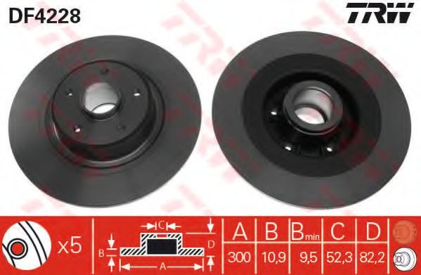 Тормозной диск TRW DF4228