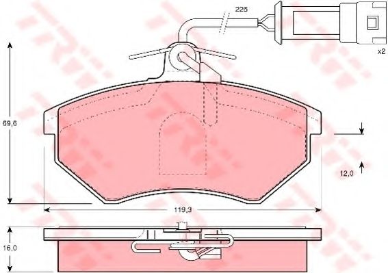 Комплект тормозных колодок, дисковый тормоз TRW GDB1281