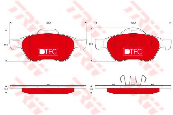 Комплект тормозных колодок, дисковый тормоз TRW GDB1540DTE