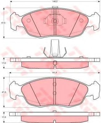 Комплект тормозов, дисковый тормозной механизм TRW GTD1075