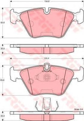 Комплект тормозов, дисковый тормозной механизм TRW GTD1139