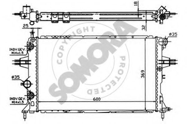 Радиатор, охлаждение двигателя SOMORA 211742