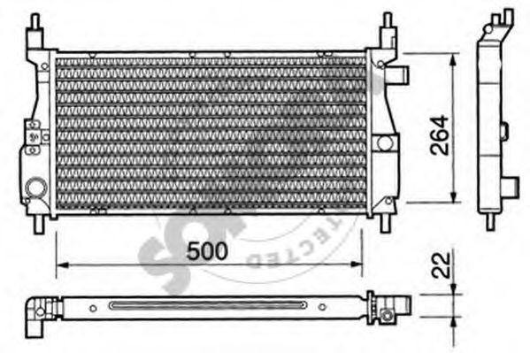 Радиатор, охлаждение двигателя SOMORA 260140