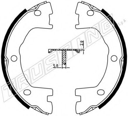 Комплект тормозных колодок, стояночная тормозная система TRUSTING 034.101