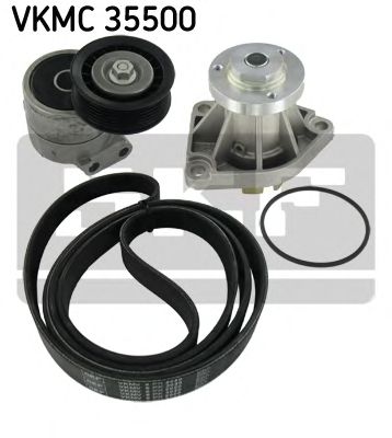 Водяной насос + комплект ручейковых ремней SKF VKMC 35500