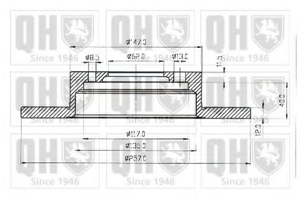 Тормозной диск QUINTON HAZELL BDC3193