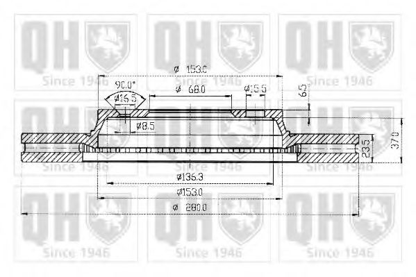 Тормозной диск QUINTON HAZELL BDC3695