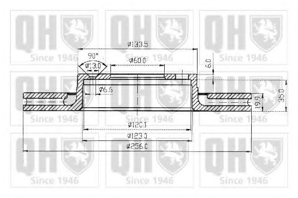 Тормозной диск QUINTON HAZELL BDC3826