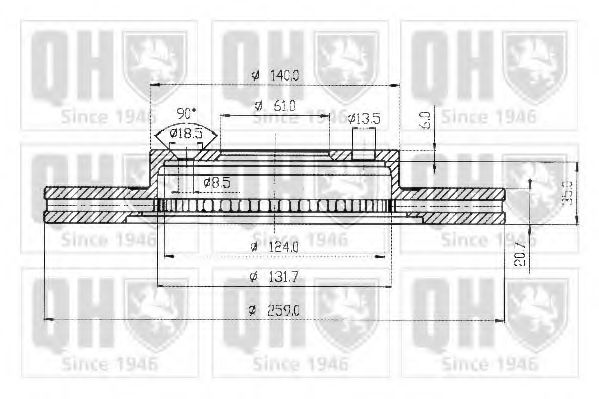 Тормозной диск QUINTON HAZELL BDC3899