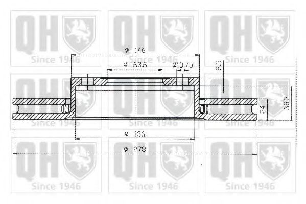 Тормозной диск QUINTON HAZELL BDC4528