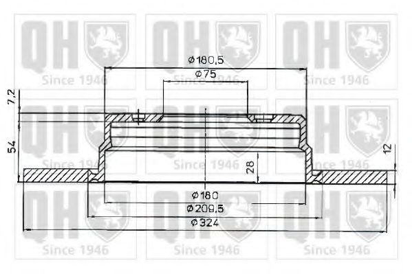 Тормозной диск BRAKE PARTS INC. 955077