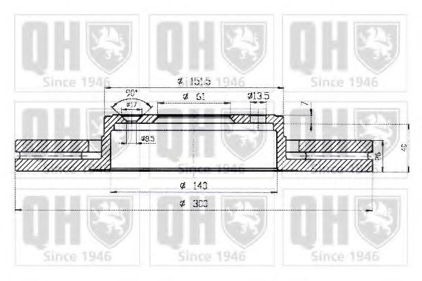 Тормозной диск QUINTON HAZELL BDC5169