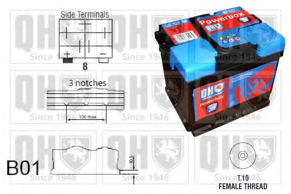 Стартерная аккумуляторная батарея QUINTON HAZELL QBT9003