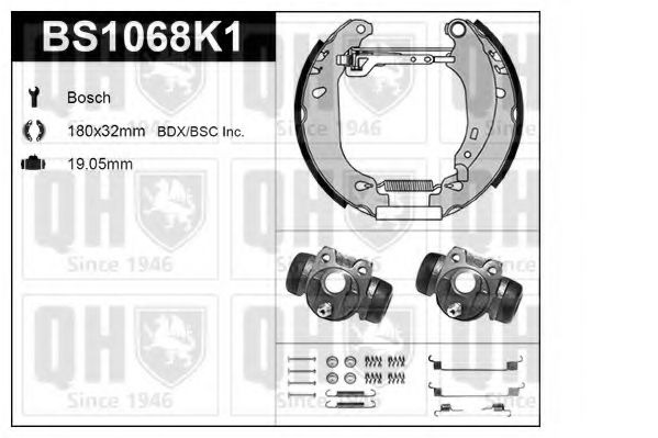 Комплект тормозов, барабанный тормозной механизм QUINTON HAZELL BS1068K1
