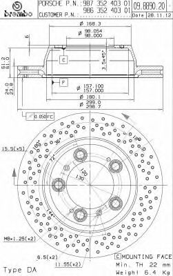 Тормозной диск BREMBO 09.8890.21