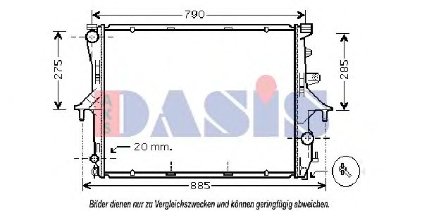 Радиатор, охлаждение двигателя AKS DASIS 044001N